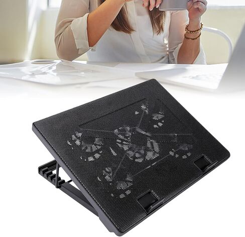 12 to 17 Inch Laptop Cooling Pad with 5 Fans, Black in Kuwait