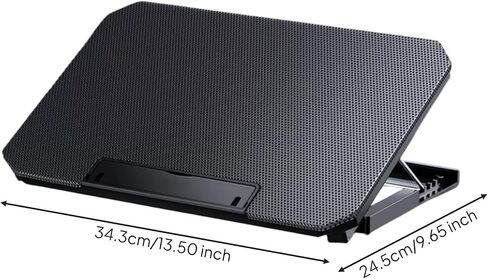 Laptop Cooling Stand with Fan Array Adjustable Ergonomic Cooling Pad Notebook Riser Ventilated Metal Foldable Support USB Powered Suitable for, Array, Color to 1 in Kuwait