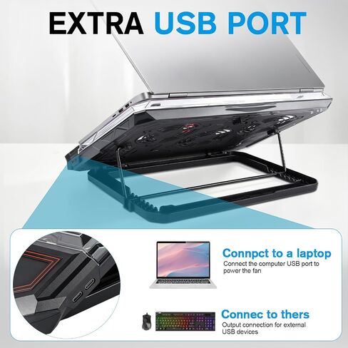 Gaming Laptop Cooling Pad, RGB Laptop Cooler with Powerful Turbo Fan in Kuwait