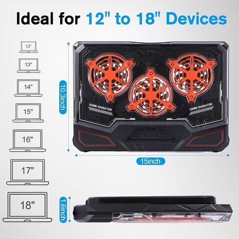 Gaming Laptop Cooling Pad, RGB Laptop Cooler with Powerful Turbo Fan in Kuwait