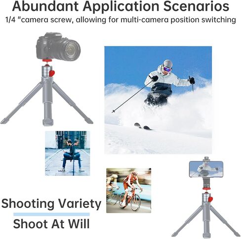 Mini Spherical Ball Head Q18, 360° Panoramic Gimbal, Aluminum Construction, 1/4" Interface, Compatible with DSLR Cameras, Mirrorless Cameras, Smartphones, LED Lights, Monitors in Kuwait