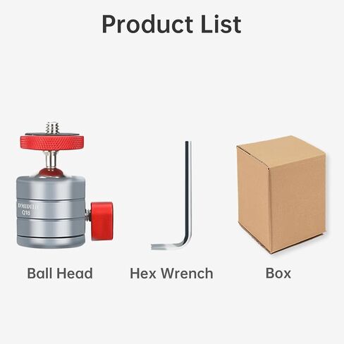 Mini Spherical Ball Head Q18, 360° Panoramic Gimbal, Aluminum Construction, 1/4" Interface, Compatible with DSLR Cameras, Mirrorless Cameras, Smartphones, LED Lights, Monitors in Kuwait