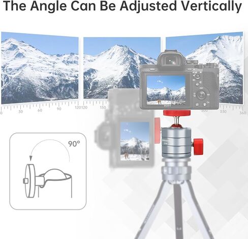 Mini Spherical Ball Head Q18, 360° Panoramic Gimbal, Aluminum Construction, 1/4" Interface, Compatible with DSLR Cameras, Mirrorless Cameras, Smartphones, LED Lights, Monitors in Kuwait