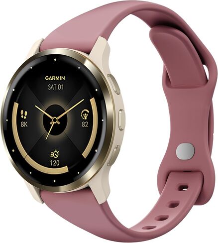 Laband 18mm Slim Silicone Band Compatible with Garmin Venu 3S 41mm/Venu 2S/Vivoactive 4S/Vivomove 3S/Venu 4 41mm/Forerunner 255S/Forerunner 265S, Soft Thin Sport Replacement Watch Band for Women Men in Saudi Arabia