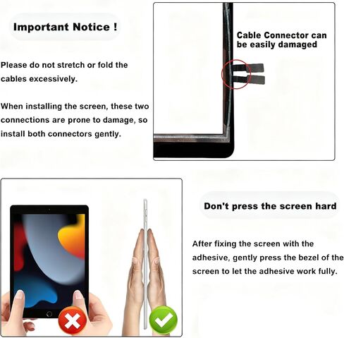 Screen Replacement for iPad 9th 10.2" (A2602 A2603 A2604 A2605) Generation Touch Screen Digitizer 2021 Pre-Installed Adhesive + Home Button,Full Repair Kit in Saudi Arabia