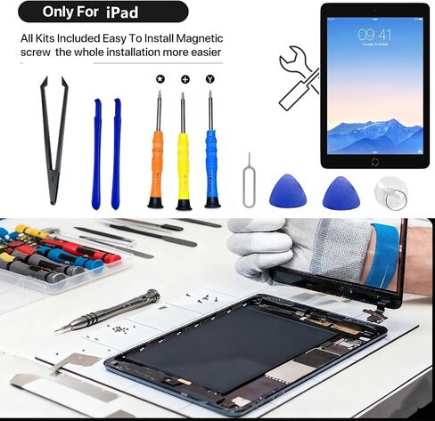 Screen Replacement for iPad 9th 10.2" (A2602 A2603 A2604 A2605) Generation Touch Screen Digitizer 2021 Pre-Installed Adhesive + Home Button,Full Repair Kit in Saudi Arabia