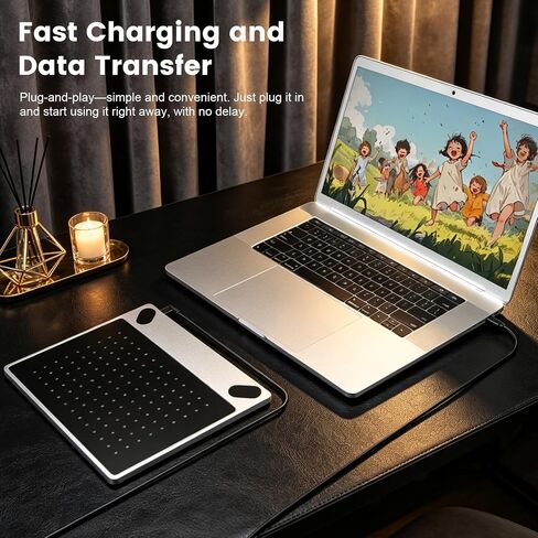 Micro USB to USB-C Replacement Data Sync & Fast Charging Cord Compatible with Wacom Intuos CTL480 CTL490 CTL690 CTH480 CTH680 CTH690, Bamboo CTL470 CTL471 CTL671 CTL680 CTH470 Drawing Tablet 6FT Black in Saudi Arabia