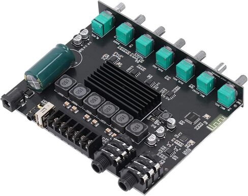 Bluetooth Digital Amplifier Module 2.1 Channel, 200W Power Amp Board with TPA3116D2 Chip, DC12-24V, Support AUX USB Sound Card Mic, for APP in Saudi Arabia