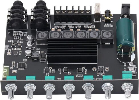 Bluetooth Digital Amplifier Module 2.1 Channel, 200W Power Amp Board with TPA3116D2 Chip, DC12-24V, Support AUX USB Sound Card Mic, for APP in Saudi Arabia