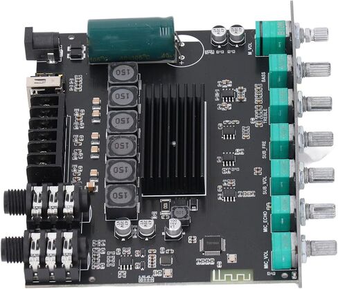 Bluetooth Digital Amplifier Module 2.1 Channel, 200W Power Amp Board with TPA3116D2 Chip, DC12-24V, Support AUX USB Sound Card Mic, for APP in Saudi Arabia