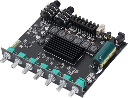 Bluetooth Digital Amplifier Module 2.1 Channel, 200W Power Amp Board with TPA3116D2 Chip, DC12-24V, Support AUX USB Sound Card Mic, for APP in Saudi Arabia