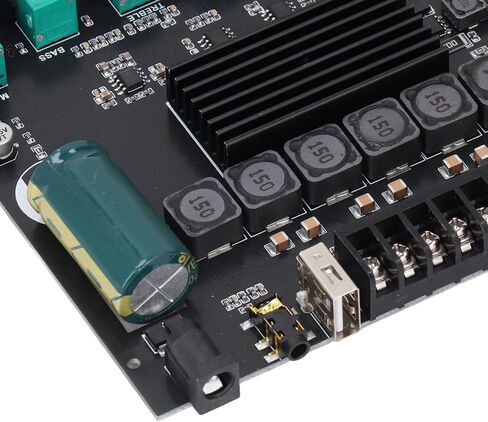 Bluetooth Digital Amplifier Module 2.1 Channel, 200W Power Amp Board with TPA3116D2 Chip, DC12-24V, Support AUX USB Sound Card Mic, for APP in Saudi Arabia