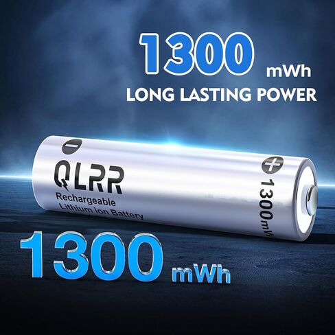 Rechargeable AAA Lithium Batteries, 16 Pack, 1300mWh, 1.5V in Kuwait