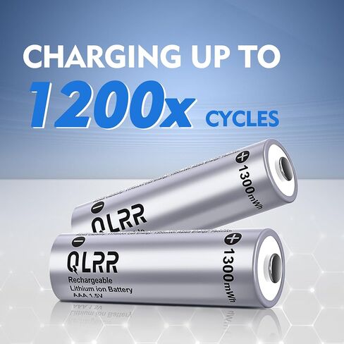 Rechargeable AAA Lithium Batteries, 16 Pack, 1300mWh, 1.5V in Kuwait