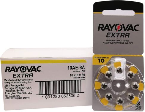 Rayovac Extra Hearing Aid Batteries, Size 10 (80 Total Batteries) in Saudi Arabia