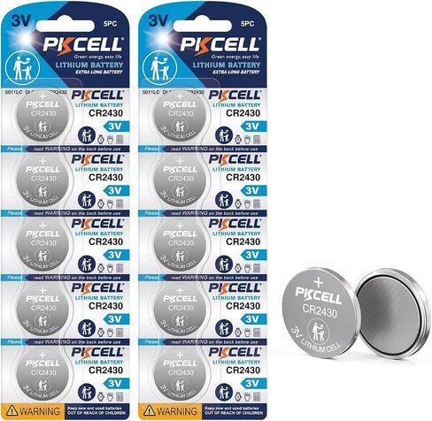 PKCELL CR2430 Battery 10-Pack CR2430 3v Lithium Coin Battery in Kuwait