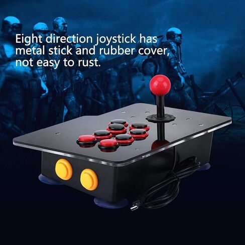 8-Way Arcade Game Joystick, USB Controller, Zero Delay Arcade Stick Buttons for Sports, Racing, Fighting Games in Kuwait