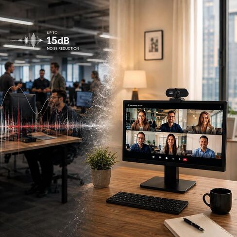 Clearview Webcam Full HD 1080P USB Camera with Microphone 60° Wide Angle Noise Reduction 3M Cable for PC Zoom Team Windows MacOS Linux in Saudi Arabia