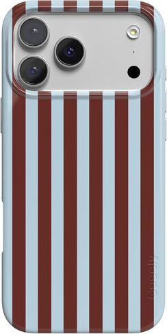 Casely iPhone 17 Pro Max Case | Sunday in Brooklyn | Chocolate Blue Stripes | Compatible with MagSafe | Classic Ultra Slim Design in Kuwait