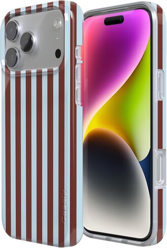Casely iPhone 17 Pro Max Case | Sunday in Brooklyn | Chocolate Blue Stripes | Compatible with MagSafe | Classic Ultra Slim Design in Kuwait