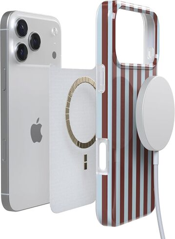 Casely iPhone 17 Pro Max Case | Sunday in Brooklyn | Chocolate Blue Stripes | Compatible with MagSafe | Classic Ultra Slim Design in Kuwait