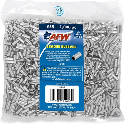 AFW Thin Wall Double Barrel Fishing Line Crimp Sleeves in Kuwait