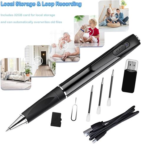 1080P WiFi Camera Pen, 32GB Card Included Portable Hidden Cam in Kuwait