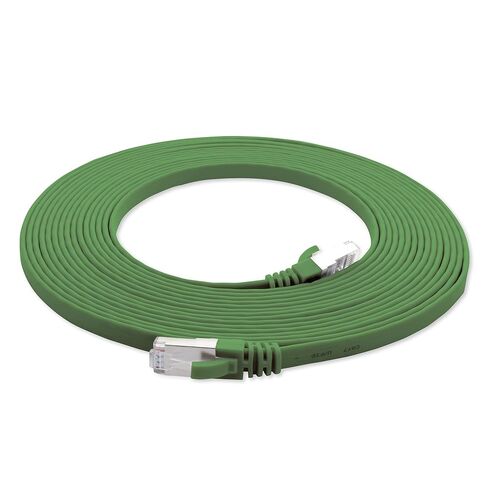 1aTTack.de 0.5 m - black - pack of 5 Cat7 flat cable network cable Cat 7 raw cable Gigabit Lan (10Gbit/s) ribbon cable installation cable patch cable flat slim Rj 45 plug Cat6a in Kuwait