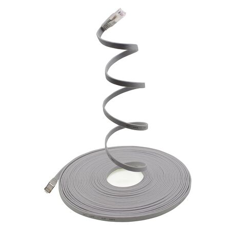 1aTTack.de 0,25m - Grey - 10 Pieces CAT.7 Ethernet Gigabit LAN Cable (HIGH Speed Flat Networkcable) 600 MHz, 10000 Mbit/s, Slim, patchkabel (compatibel with CAT5 CAT5e CAT6 CAT6a Cat8) Ribbon in Kuwait