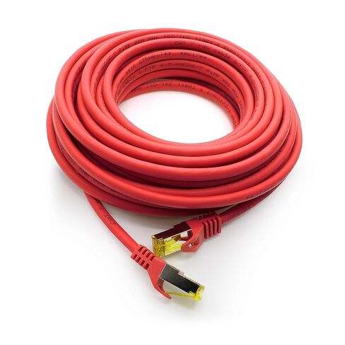 Cat.7 Patch Cable Set S/FTP (PiMF) Ethernet LAN Network Cables 10 Gigabit/s High Speed 600 MHz with Locking Protection Halogen-Free (LSZH) red - 1 Piece 5m in Kuwait