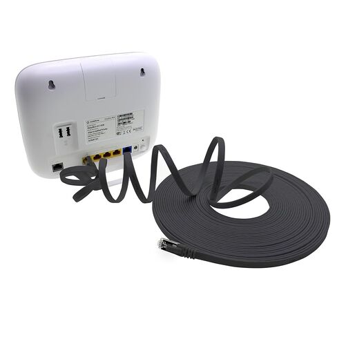 1aTTack.de 3m - Black - 5 Pieces CAT.7 Ethernet Gigabit LAN Cable (HIGH Speed Flat Networkcable) 600 MHz, 10000 Mbit/s, Slim, patchkabel (compatibel with CAT5 CAT5e CAT6 CAT6a Cat8) Ribbon in Kuwait