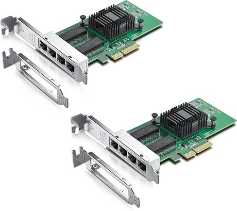 Gigabit Dual NIC with Intel 82576 Chip, 1Gb Network Card Compare to Intel E1G42ET NIC, 2 RJ45 Ports, PCI Express 2.1 X1, Ethernet Card with Low Profile for Windows/Windows Server/Linux in Kuwait
