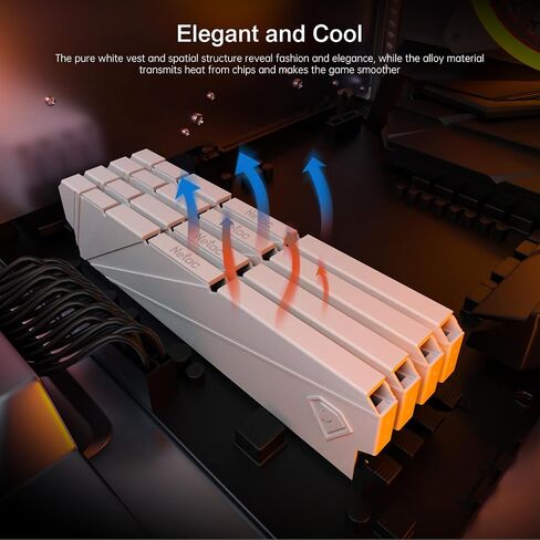 Netac DDR4 DRAM 32GB Kit16GBx2 C16 3200MHz XMP 2.0 Dual Channel RAM (PC4-25600) 1.35V 288-Pin Upgraded Aluminum Heat Sink Ideal for Gaming Computer Upgrade - Shadow S4 in Kuwait