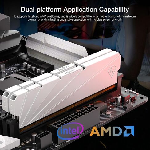 Netac DDR4 DRAM 32GB Kit16GBx2 C16 3200MHz XMP 2.0 Dual Channel RAM (PC4-25600) 1.35V 288-Pin Upgraded Aluminum Heat Sink Ideal for Gaming Computer Upgrade - Shadow S4 in Kuwait
