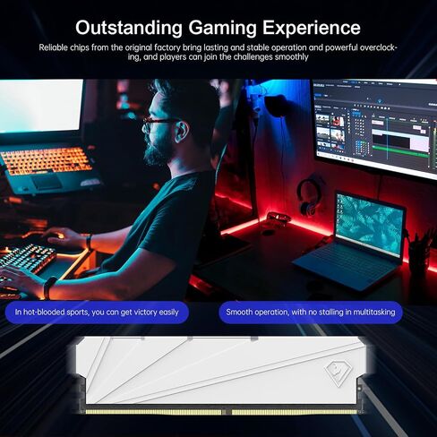 Netac DDR4 DRAM 32GB Kit16GBx2 C16 3200MHz XMP 2.0 Dual Channel RAM (PC4-25600) 1.35V 288-Pin Upgraded Aluminum Heat Sink Ideal for Gaming Computer Upgrade - Shadow S4 in Kuwait