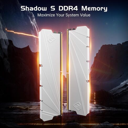 Netac DDR4 DRAM 32GB Kit16GBx2 C16 3200MHz XMP 2.0 Dual Channel RAM (PC4-25600) 1.35V 288-Pin Upgraded Aluminum Heat Sink Ideal for Gaming Computer Upgrade - Shadow S4 in Kuwait