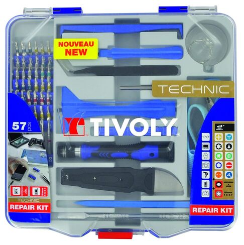 TIVOLY - Smartphone & Tablet Repair Kit - 32 Pieces - Bit Holder + Precision Bits + Extension + Screen Suction Cup + Removal Accessories in Kuwait