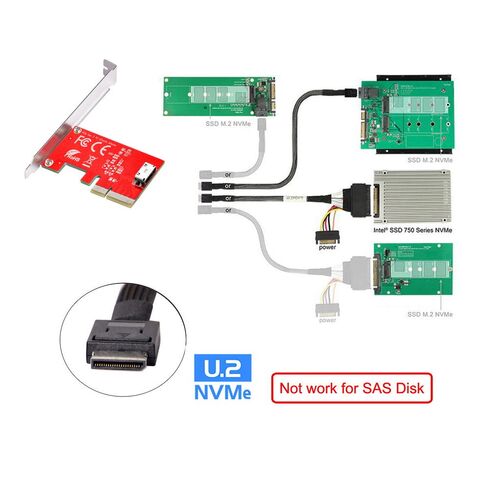 PCI-E 3.0 Express 4.0 x4 to Oculink Internal SFF-8612 SFF-8611 Host Adapter for PCIe SSD with Bracket in Kuwait