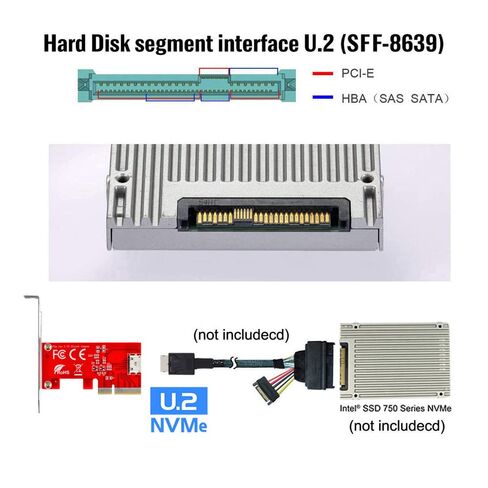 PCI-E 3.0 Express 4.0 x4 to Oculink Internal SFF-8612 SFF-8611 Host Adapter for PCIe SSD with Bracket in Kuwait