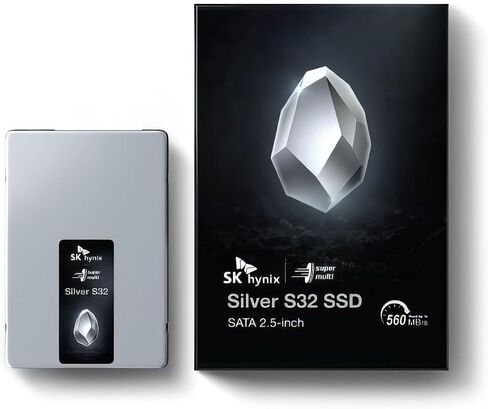 SK hynix 1TB Internal SSD, SATA III 2.5-inch, Silver S32 Series, TLC NAND Flash, 560MB/s Read Speed, 510MB/s Write Speed in Kuwait