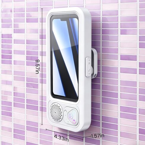 Waterproof Shower Phone Holder with 360° Rotation, Angle Adjustable,Wall Mounted Phone Holder for Bathroom Mirror Bathtub Kitchen, White in Saudi Arabia