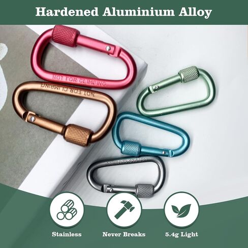 Craebuer Carabiner, 2 inch D-Ring Locking Carabiner Clip, Snap Hook Sport Accessories for Outdoor Camping Hiking in Kuwait