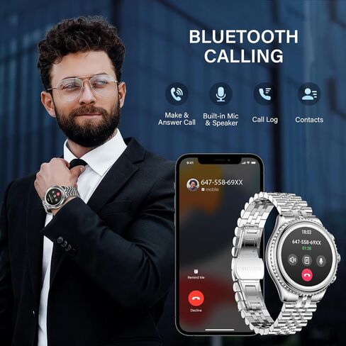 SOUYIE 2026 Smart Watch for Men Answer/Make Call for Android iPhone, 1.32" AMOLED HD Screen Mens Luxury Watch, 1st Heavy Duty Smartwatch Heart Rate Blood Oxygen Blood Pressure Sleep Monitor Pedometer in Kuwait