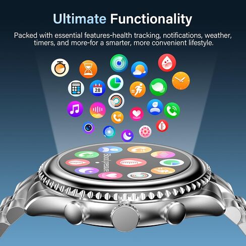 SOUYIE 2026 Smart Watch for Men Answer/Make Call for Android iPhone, 1.32" AMOLED HD Screen Mens Luxury Watch, 1st Heavy Duty Smartwatch Heart Rate Blood Oxygen Blood Pressure Sleep Monitor Pedometer in Kuwait