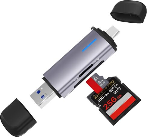 SD Card Reader, 2-in-1 USB-C 3.0 sd Card Reader for iPhone, Dual Slot Adapter for MicroSD, SDHC, SDXC Memory Cards, Compatible with iPhone 17/16/15, iPad, Android, Laptops and Computers. in Saudi Arabia