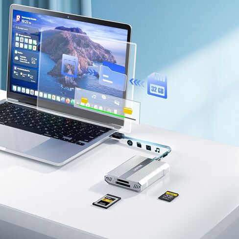 Unitek CFexpress Type A and SD4.0 UHS-II Memory Card Reader, 10Gbps USB 3.2 in Kuwait