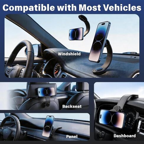 Car Phone Holder for MagSafe, Adhesive Dashboard Mount with Bendable Arm in Saudi Arabia