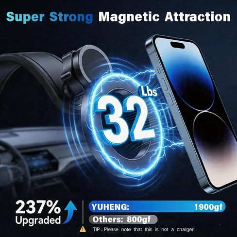 Car Phone Holder for MagSafe, Adhesive Dashboard Mount with Bendable Arm in Saudi Arabia