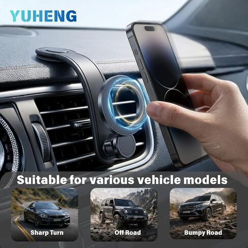 Car Phone Holder for MagSafe, Adhesive Dashboard Mount with Bendable Arm in Saudi Arabia