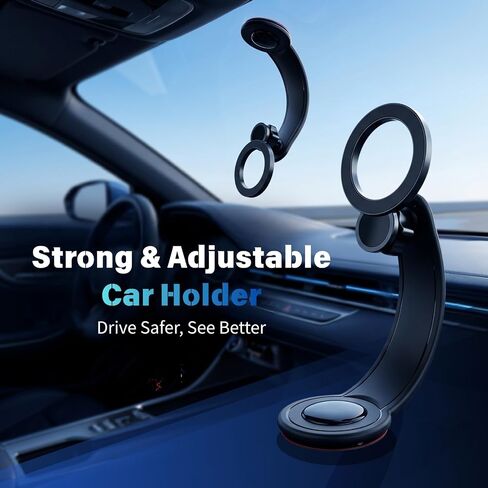 Car Phone Holder for MagSafe, Adhesive Dashboard Mount with Bendable Arm in Saudi Arabia